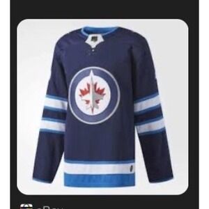Adidas Winnipeg Jets NHL Authentic Jersey Shere 40 Navy Blue Large New With Tags